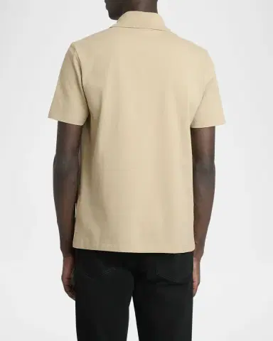 Balmain Men's Embroidered Zip Polo Shirt | Thumbnail 2