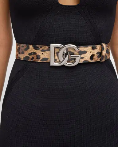Dolce & Gabbana DG Leopard Patent Leather Belt | Thumbnail 2 Dolce & Gabbana DG Leopard Patent Leather Belt | Thumbnail 2