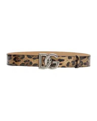 Dolce & Gabbana DG Leopard Patent Leather Belt | Thumbnail 1 Dolce & Gabbana DG Leopard Patent Leather Belt | Thumbnail 1