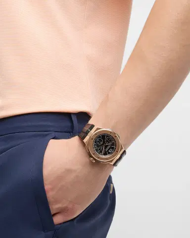 Chopard 44mm Alpine Eagle XL Chrono Watch with Leather Strap, Black | Thumbnail 2