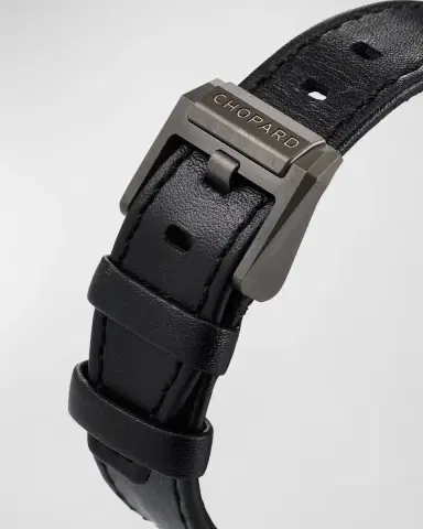 Chopard 44mm Alpine Eagle XL Chrono Watch with Leather Strap, Black | Thumbnail 4