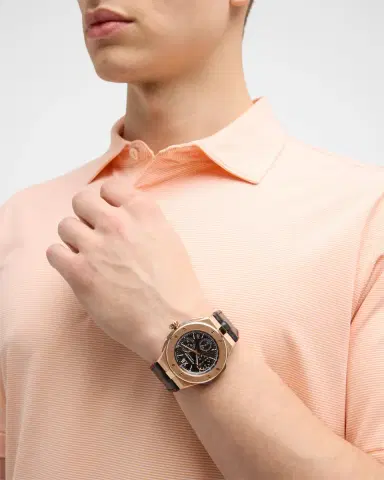 Chopard 44mm Alpine Eagle XL Chrono Watch with Leather Strap, Black | Thumbnail 6