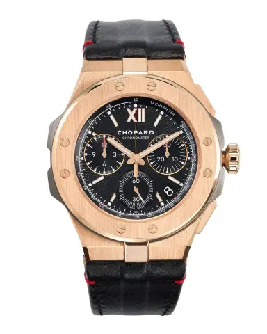 Chopard 44mm Alpine Eagle XL Chrono Watch with Leather Strap, Black | Thumbnail 1