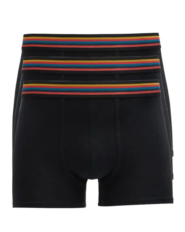 Paul Smith Men 's 3-Pack Striped Waistband Trunks