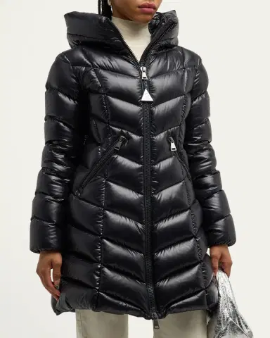 Moncler Marus Long Chevron-Quilted Jacket | Thumbnail 10