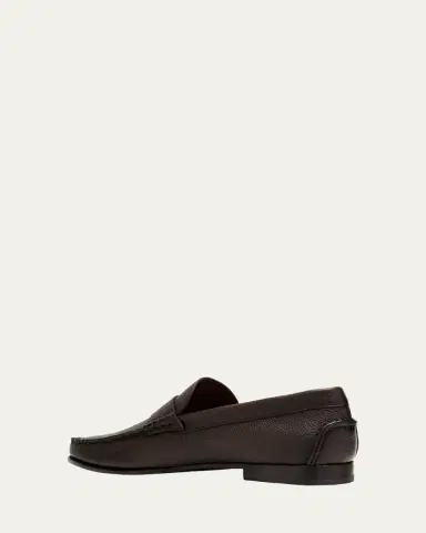 Santoni Men's Ikangia Leather Penny Loafers | Thumbnail 4