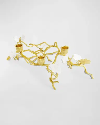 Michael Aram Butterfly Ginkgo White & Gold Low Candleholders | Thumbnail 2 Michael Aram Butterfly Ginkgo White & Gold Low Candleholders | Thumbnail 2