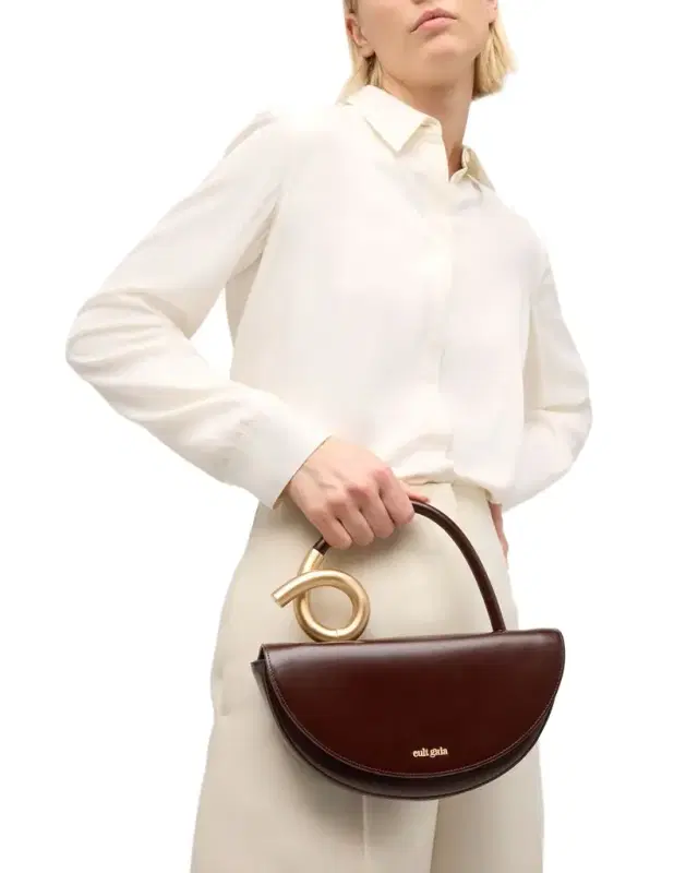 Cult Gaia Azariah Leather Coil Top-Handle Bag
