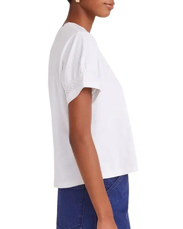 Cooper Smocked Crewneck Jersey Top