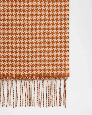 PIACENZA 1733 Men 's Twist Silk and Cashmere Houndstooth Scarf | Thumbnail 3