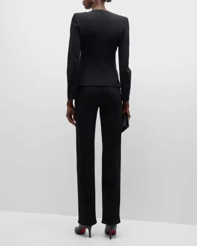 Emporio Armani Gathered Rope-Embellished Milano Jersey Jacket | Thumbnail 5 Emporio Armani Gathered Rope-Embellished Milano Jersey Jacket | Thumbnail 5