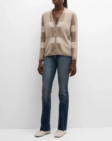Emporio Armani Wool-Cashmere Check Cardigan | Thumbnail 2
