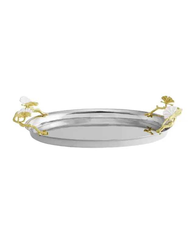 Michael Aram Butterfly Ginkgo White & Gold Medium Tray