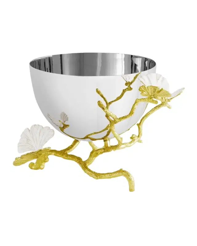 Michael Aram Butterfly Ginkgo White & Gold Small Bowl