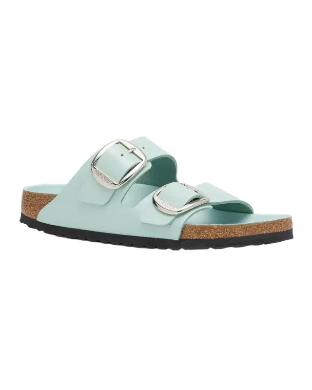 Arizona Leather Dual-Buckle Slide Sandals