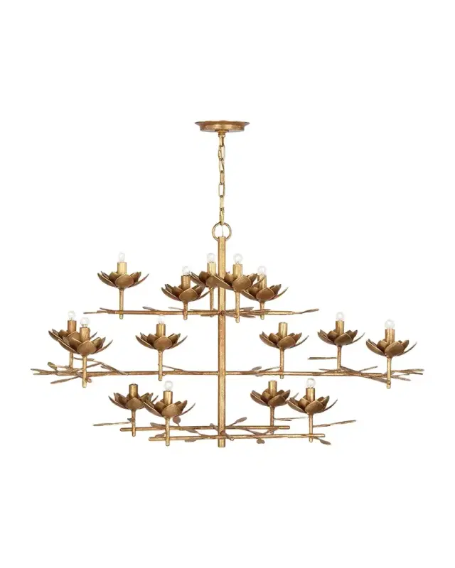 Visual Comfort Signature Clementine 48" Low Wide Tiered Chandelier by Julie Neill