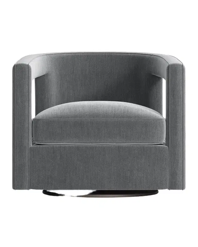 Bernhardt Interiors Alana Icy Slate Blue Swivel Chair