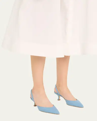 Manolo Blahnik Carolyne Kitten-Heel Halter Pumps | Thumbnail 2 Manolo Blahnik Carolyne Kitten-Heel Halter Pumps | Thumbnail 2
