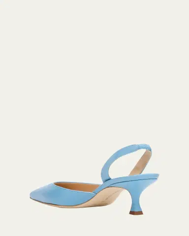 Manolo Blahnik Carolyne Kitten-Heel Halter Pumps | Thumbnail 4 Manolo Blahnik Carolyne Kitten-Heel Halter Pumps | Thumbnail 4