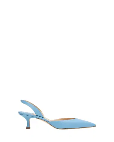 Manolo Blahnik Carolyne Kitten-Heel Halter Pumps | Thumbnail 1 Manolo Blahnik Carolyne Kitten-Heel Halter Pumps | Thumbnail 1