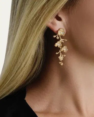 Anabel Aram Jewelry Orchid Pave Dangle Earrings | Thumbnail 2