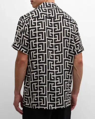 Balmain Men's Monogram Pajama Shirt | Thumbnail 3