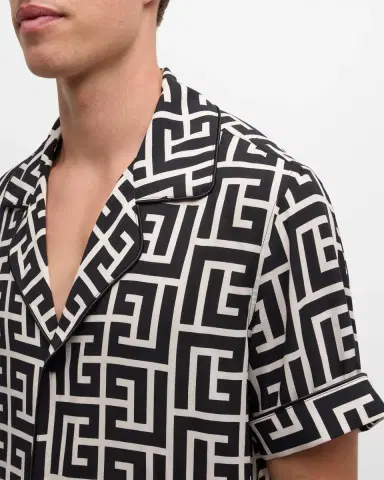 Balmain Men's Monogram Pajama Shirt | Thumbnail 7