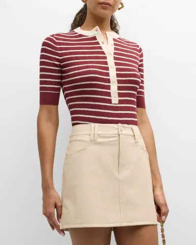 A.L.C. Fisher Pleated Button-Front Top | Thumbnail 4