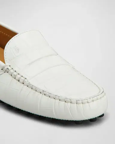 Tod 's Gommino Croco Penny Driver Loafers | Thumbnail 4 Tod 's Gommino Croco Penny Driver Loafers | Thumbnail 4