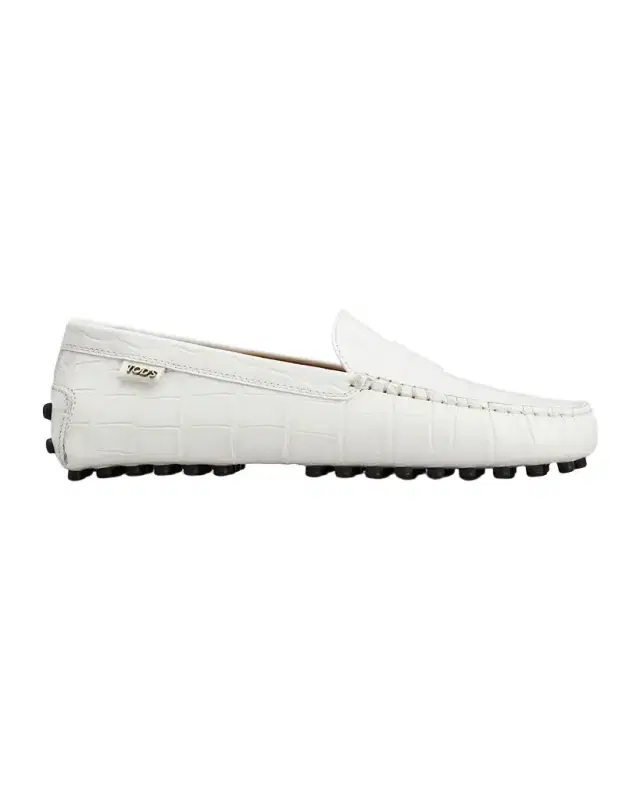 Tod 's Gommino Croco Penny Driver Loafers