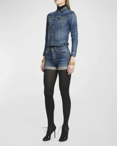 TOM FORD Mid-Rise Comfort Stone-Washed Denim Shorts | Thumbnail 3 TOM FORD Mid-Rise Comfort Stone-Washed Denim Shorts | Thumbnail 3