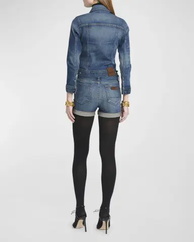 TOM FORD Mid-Rise Comfort Stone-Washed Denim Shorts | Thumbnail 4 TOM FORD Mid-Rise Comfort Stone-Washed Denim Shorts | Thumbnail 4