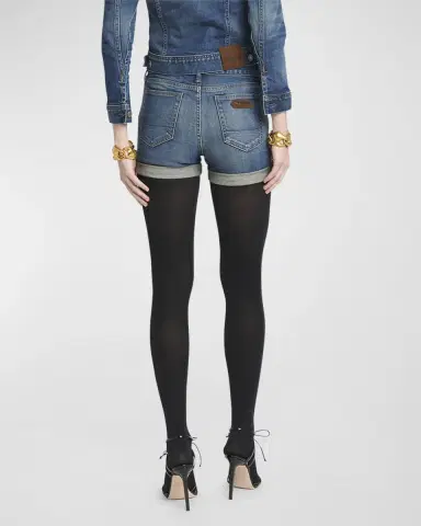 TOM FORD Mid-Rise Comfort Stone-Washed Denim Shorts | Thumbnail 6 TOM FORD Mid-Rise Comfort Stone-Washed Denim Shorts | Thumbnail 6