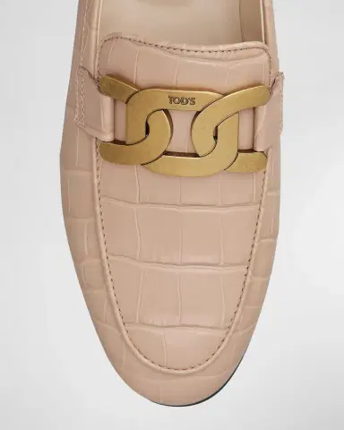 Tod's Croco Chain Slip-On Loafers | Thumbnail 3