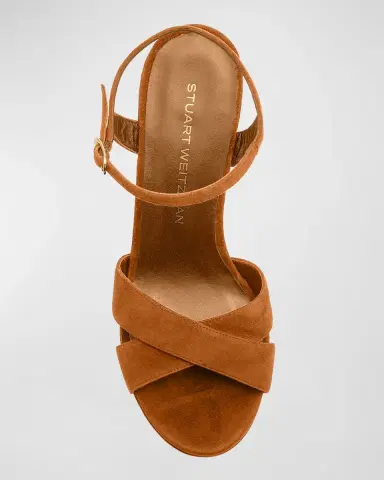 Stuart Weitzman Dayna Suede Crisscross Platform Sandals | Thumbnail 4