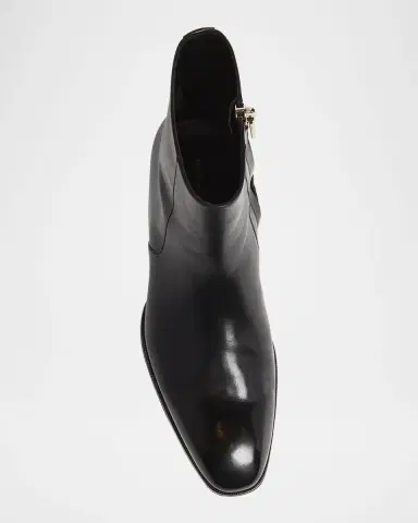 Tom Ford Men's Elkan Burnished Leather Zip Boots | Thumbnail 5