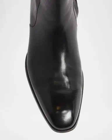 Tom Ford Men's Elkan Burnished Leather Zip Boots | Thumbnail 6