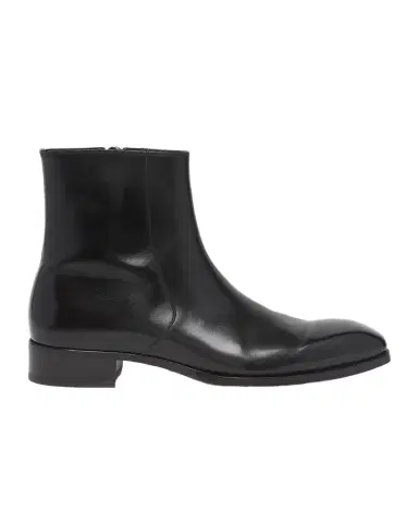 Tom Ford Men's Elkan Burnished Leather Zip Boots | Thumbnail 1