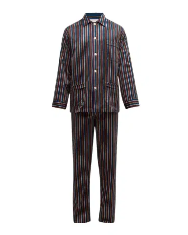 Derek Rose Men's Wellington Striped Cotton Pajama Set | Thumbnail 1 Derek Rose Men's Wellington Striped Cotton Pajama Set | Thumbnail 1