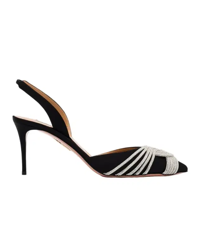 Satin Gatsby Slingback Pumps