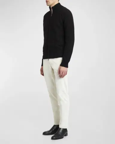 Brioni Men's Cashmere Jacquard Full-Zip Sweater | Thumbnail 2 Brioni Men's Cashmere Jacquard Full-Zip Sweater | Thumbnail 2