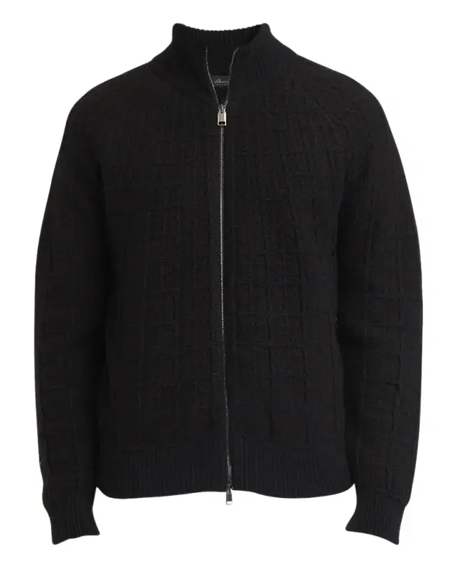 Men 's Cashmere Jacquard Full-Zip Sweater