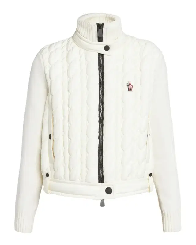Wool Quilted Zip-Up Cardigan