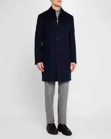 Corneliani Men 's Wool ID Topcoat | Thumbnail 2 Corneliani Men 's Wool ID Topcoat | Thumbnail 2