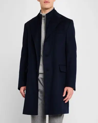 Corneliani Men 's Wool ID Topcoat | Thumbnail 4 Corneliani Men 's Wool ID Topcoat | Thumbnail 4