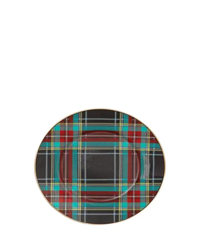 MacKenzie-Childs Tartan Black Salad and Dessert Plate