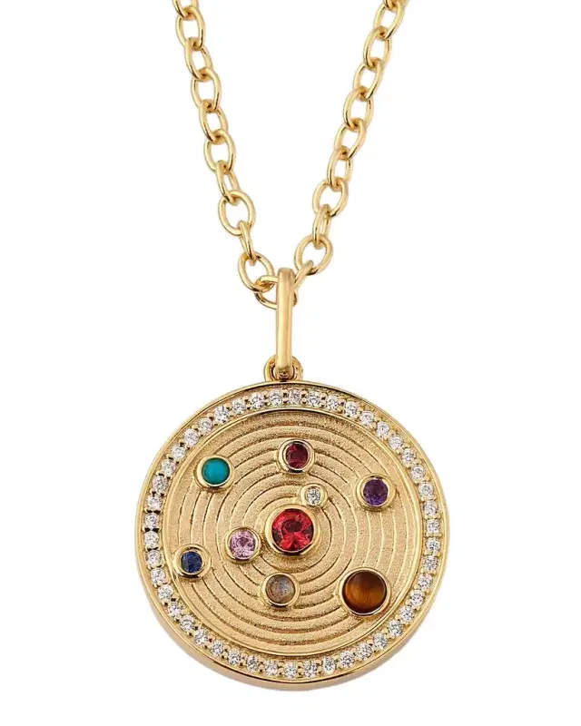 The Universe Coin on Oval Link Chain Necklace