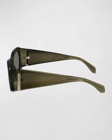 Ferragamo Sculptural Plastic Oval Sunglasses | Thumbnail 3