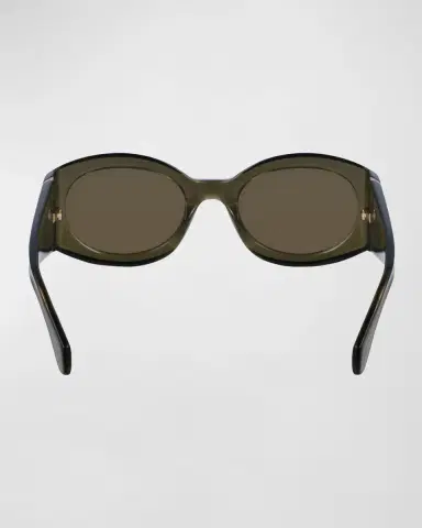Ferragamo Sculptural Plastic Oval Sunglasses | Thumbnail 4