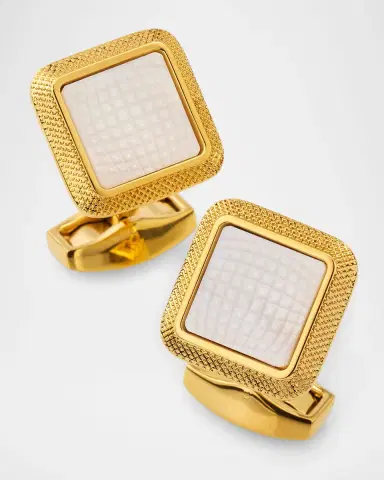 Tateossian Men's Square Mother-Of-Pearl Cufflinks | Thumbnail 3